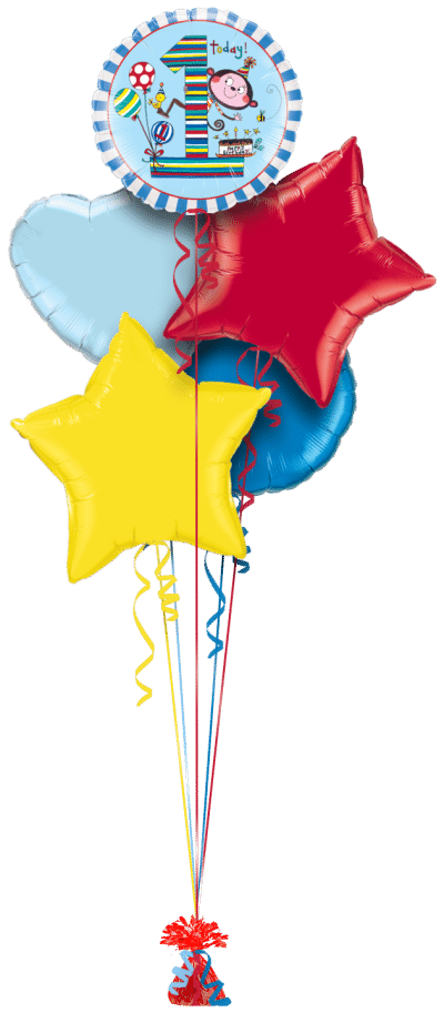 Fun 1st Birthday Boy Balloon Bunch