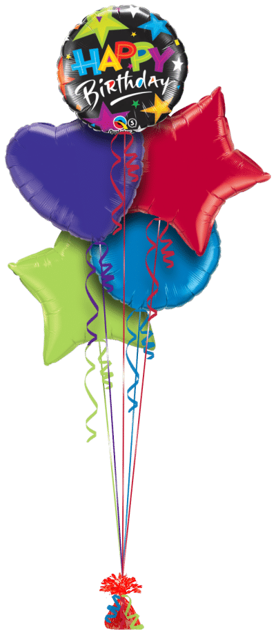 Brilliant Birthday Stars Balloon Bunch