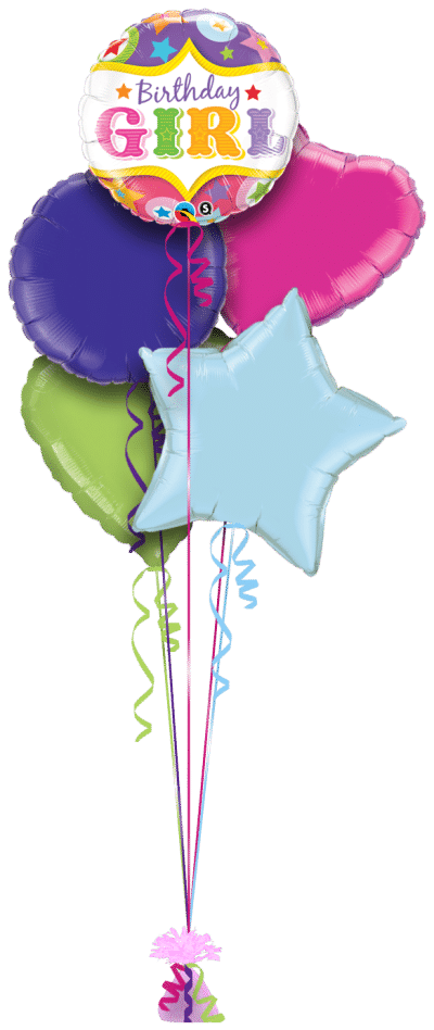 Birthday Girl Circus Balloon Bunch