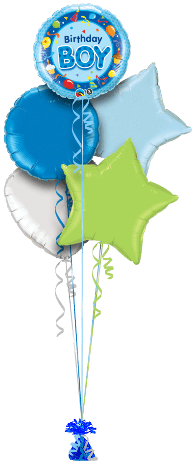 Birthday Blue Boy Balloon Bunch