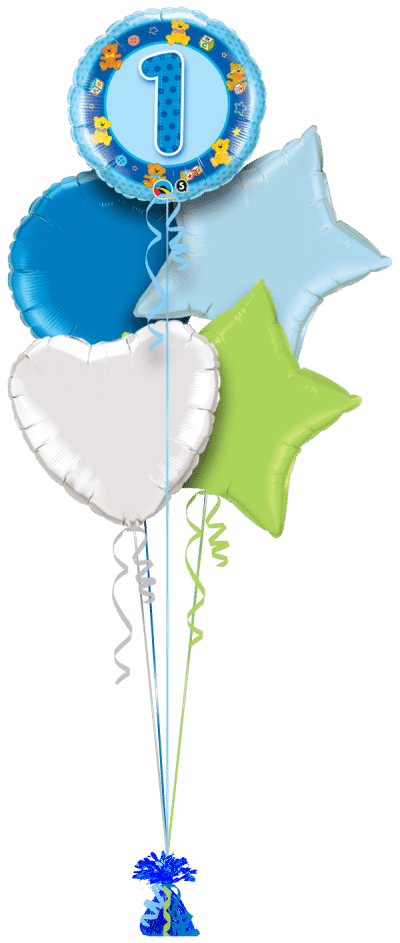 Birthday Boy 1st Balloon Bunch