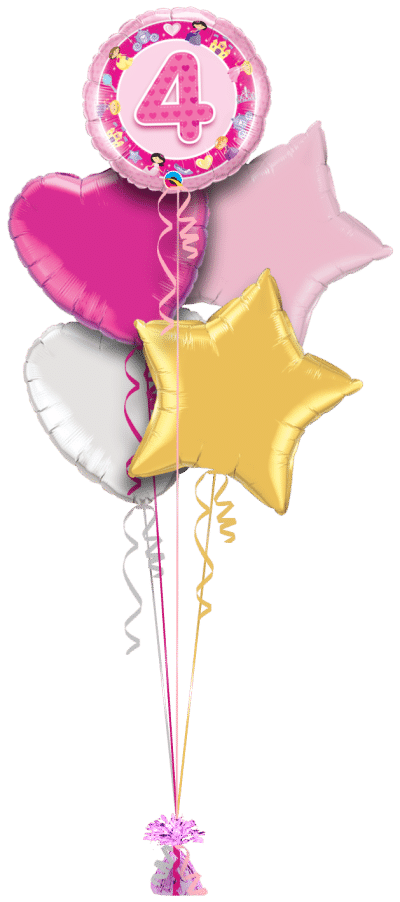 Birthday Girl 4th Balloon Bunch