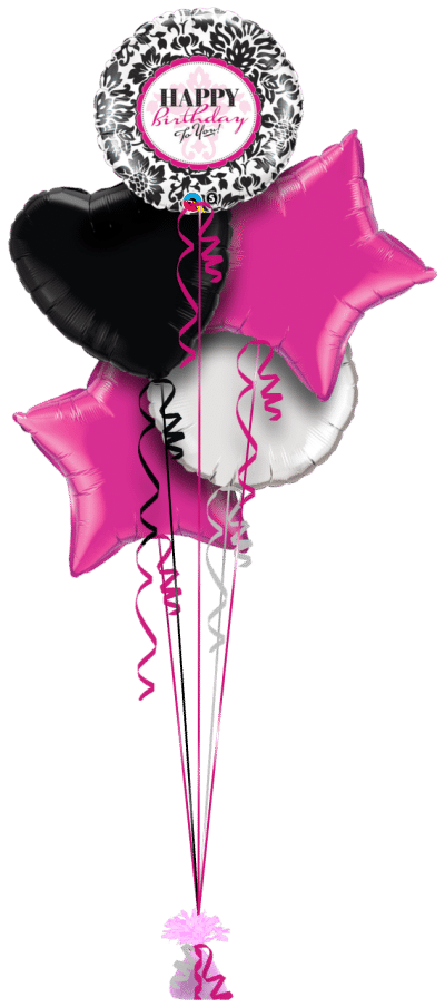 Happy Birthday To You Floral Balloon Bunch