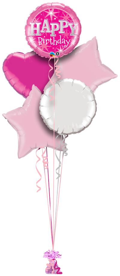 Pink Birthday Bright Balloon Bunch