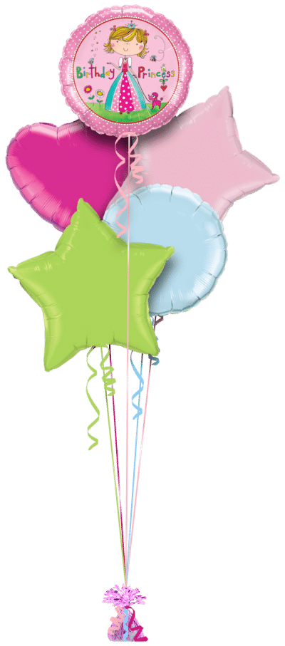 Happy Birthday Princess Fun Balloon Bunch