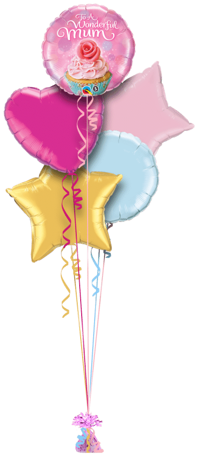 To a Wonderful Mum Cupcake Balloon Bunch