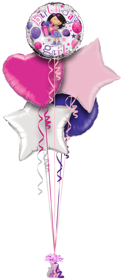 Happy Birthday Girl Balloon Bunch