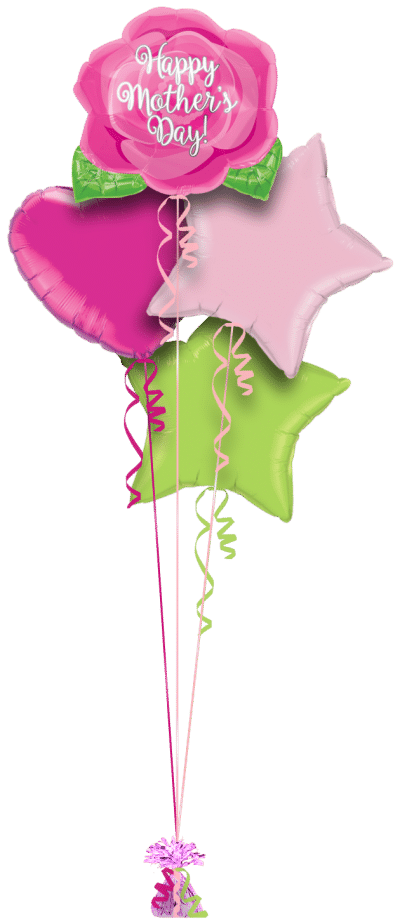Mothers Day Rose Balloon Bunch