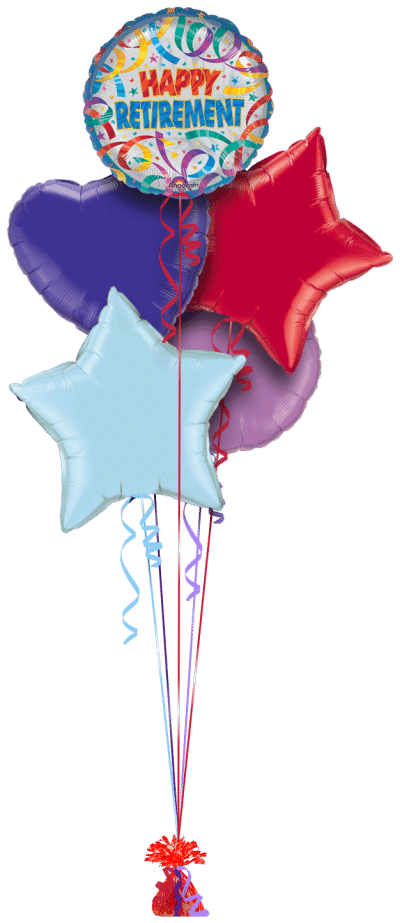 Retirement Ribbons Balloon Bunch