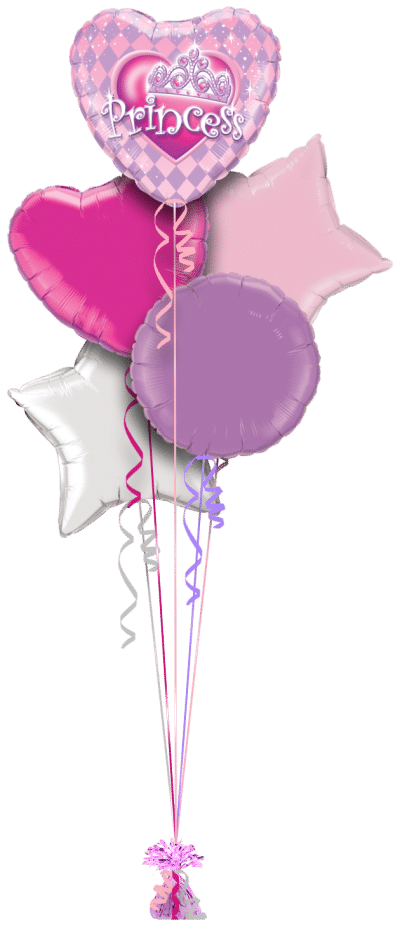 Pink Princess Crown Balloon Bunch