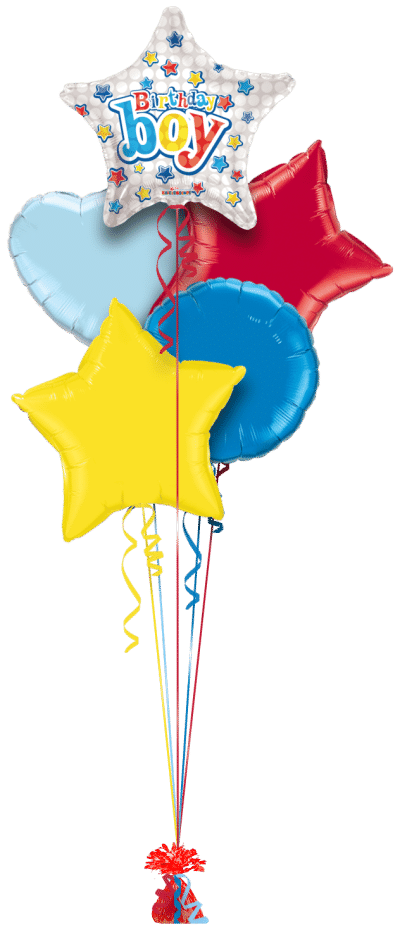 Happy Birthday Boy Star Balloon Bunch