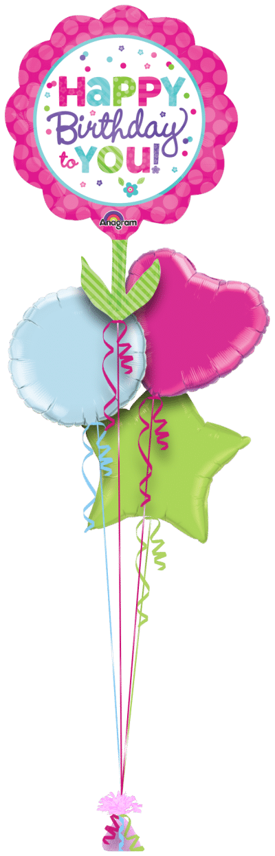 Birthday Giant Flower Balloon Bunch