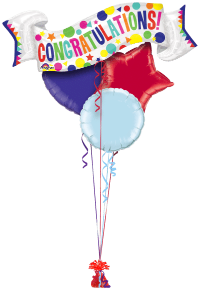 Giant Congratulations Banner Balloon Bunch