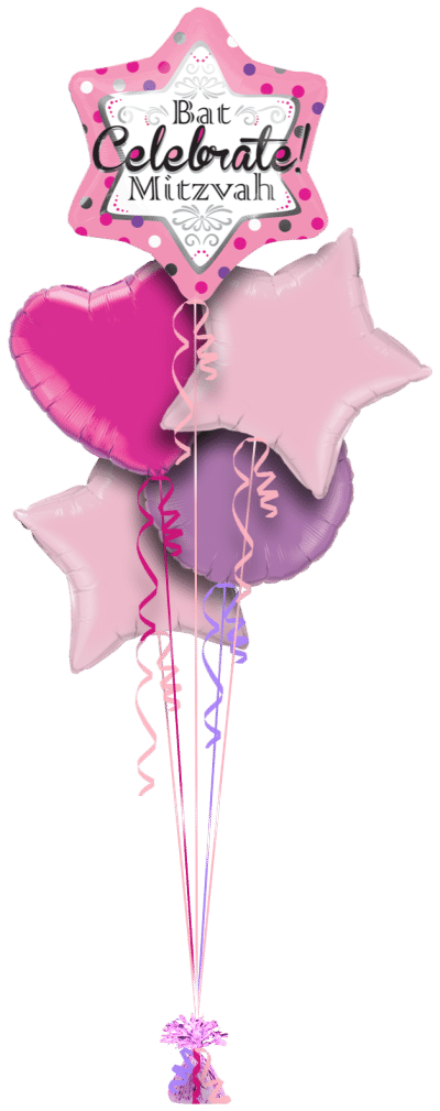 Bat Mitzvah Pink Balloon Bunch