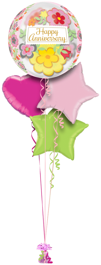 Orbz Flowery Anniversary Balloon Bunch