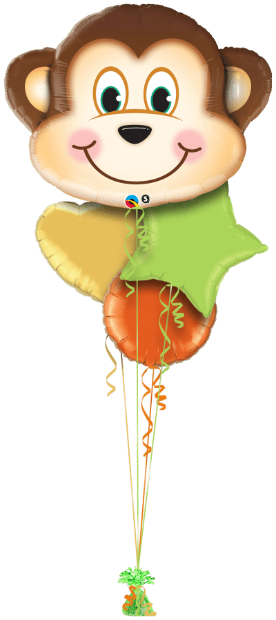 Monkey Head Balloon Bunch