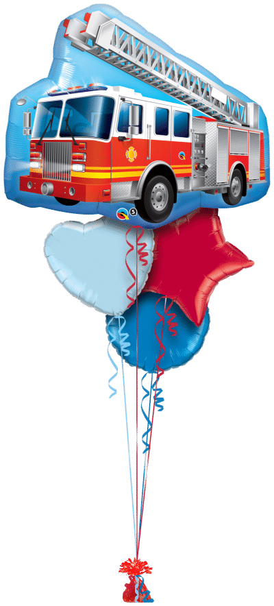 Fire Engine Balloon Bunch