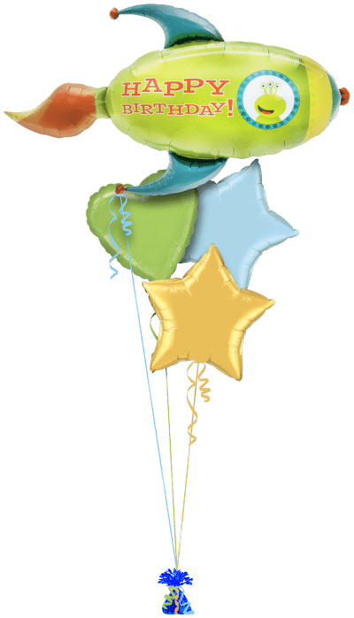 Birthday Rocket Balloon Bunch