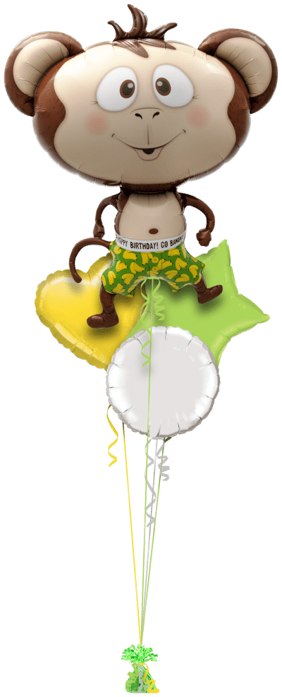 Birthday Banana Monkey Balloon Bunch