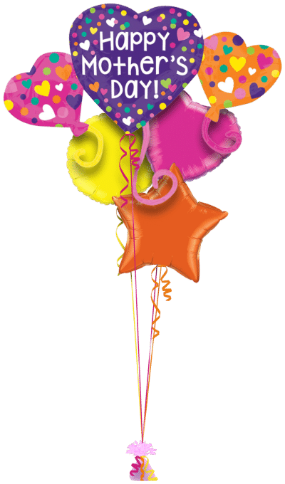Mothers Day Heart Trio Balloon Bunch