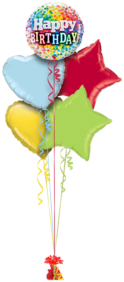 Happy Birthday Confetti Balloon Bunch