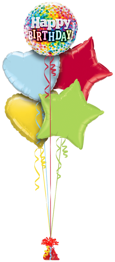 Happy Birthday Confetti Balloon Bunch