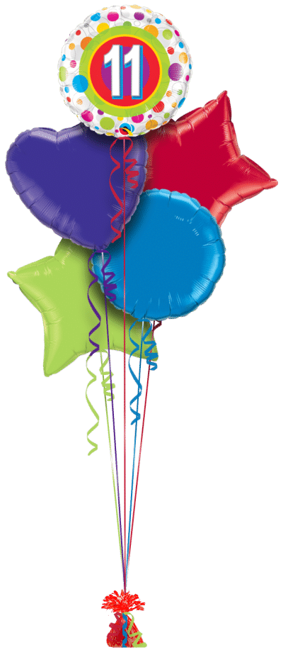 Spots 11th Birthday Balloon Bunch
