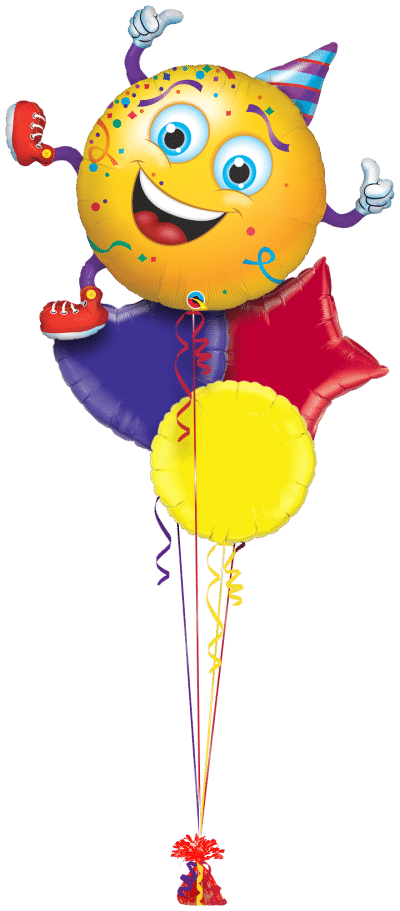 Smiley Party Guy Balloon Bunch