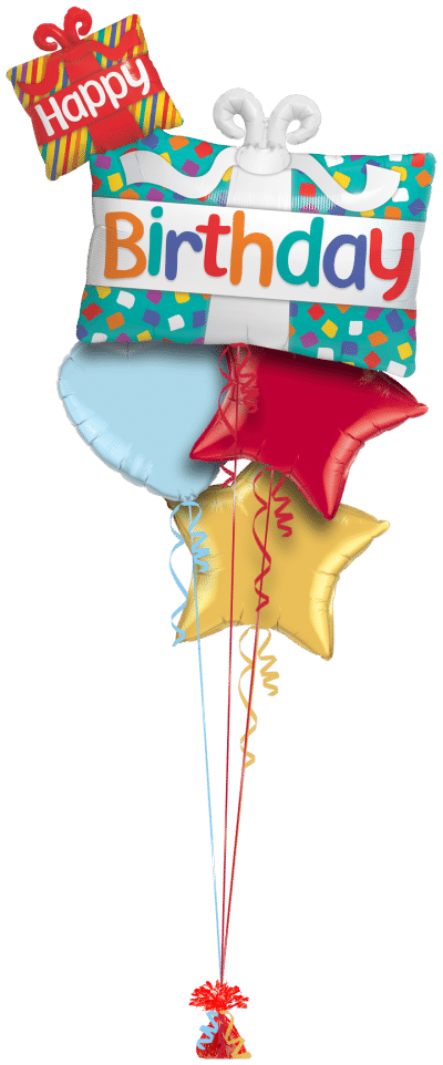 Happy Birthday Presents Balloon Bunch