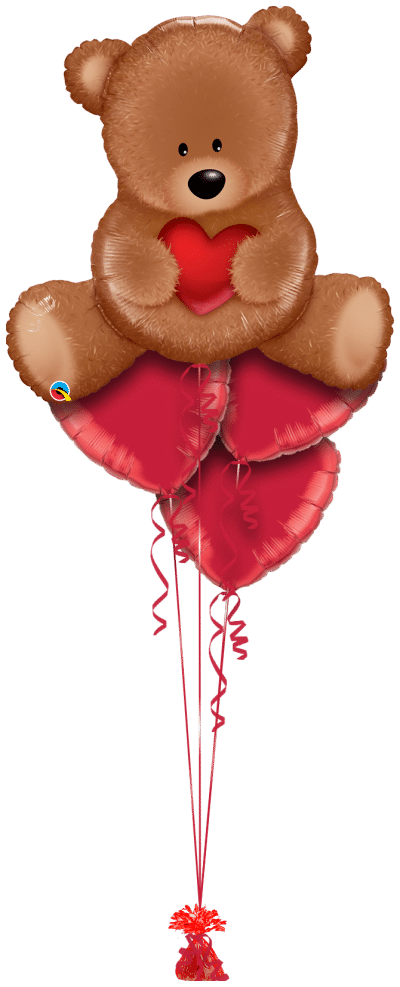 Teddy Bear Love Balloon Bunch