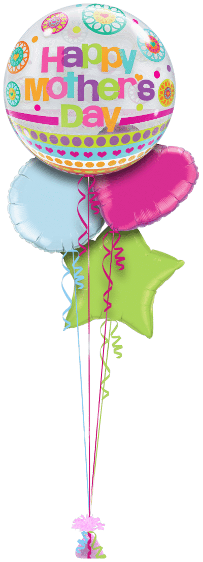 Mothers Day Dots and Patterns Bubble Balloon Bunch
