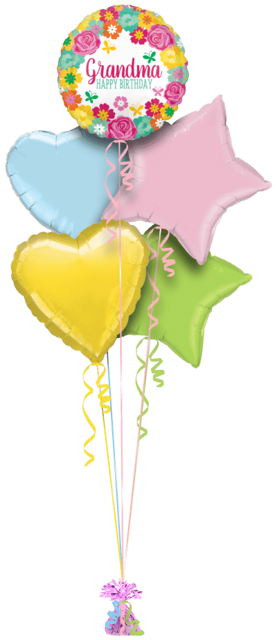Birthday Grandma Floral Balloon Bunch