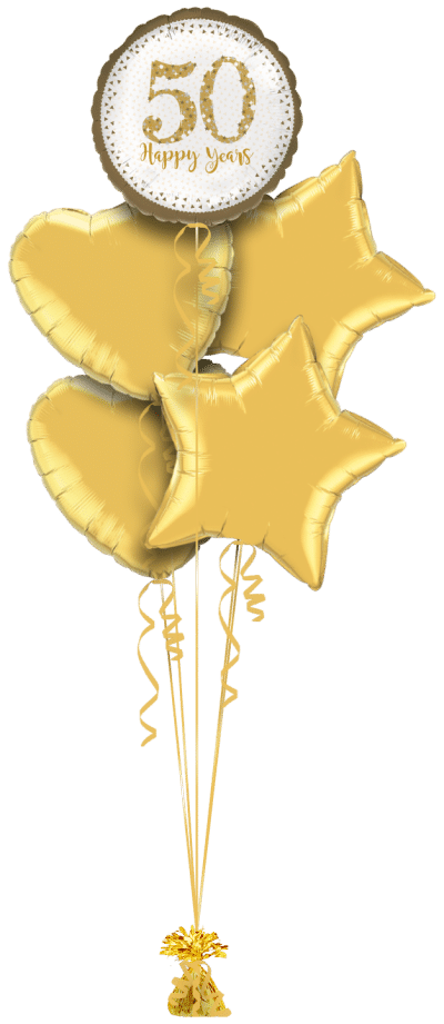 Sparkling 50th Anniversary Balloon Bunch