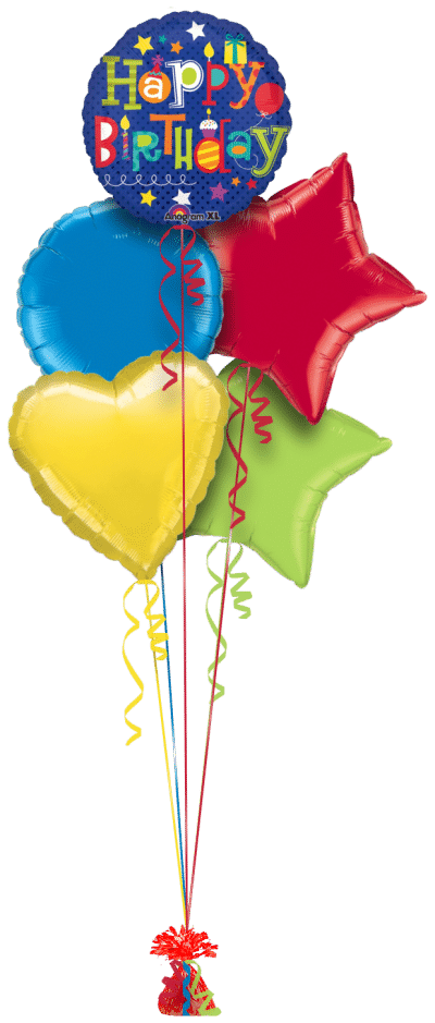 Birthday Colours Balloon Bunch