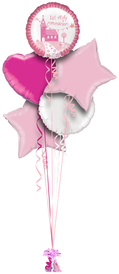 1st Holy Communion Pink Balloon Bunch