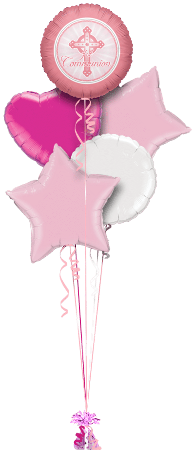 1st Communion Pink Balloon Bunch