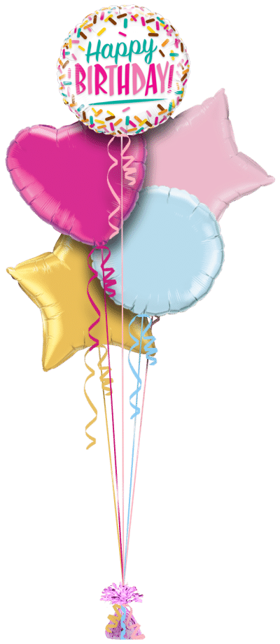 Happy Birthday Sprinkles Balloon Bunch
