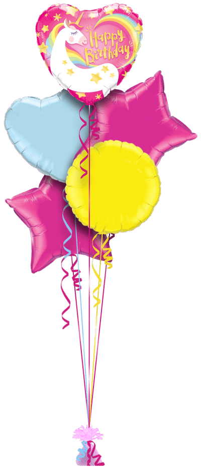 Happy Birthday Magical Unicorn Balloon Bunch