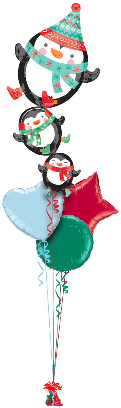 Happy Penguin Stacker Balloon Bunch