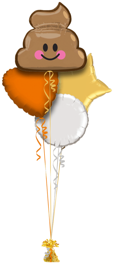 Smiley Emoji Poop Pooh Balloon Bunch