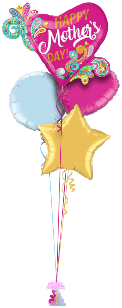 Mothers Day Paisley Swirls Balloon Bunch