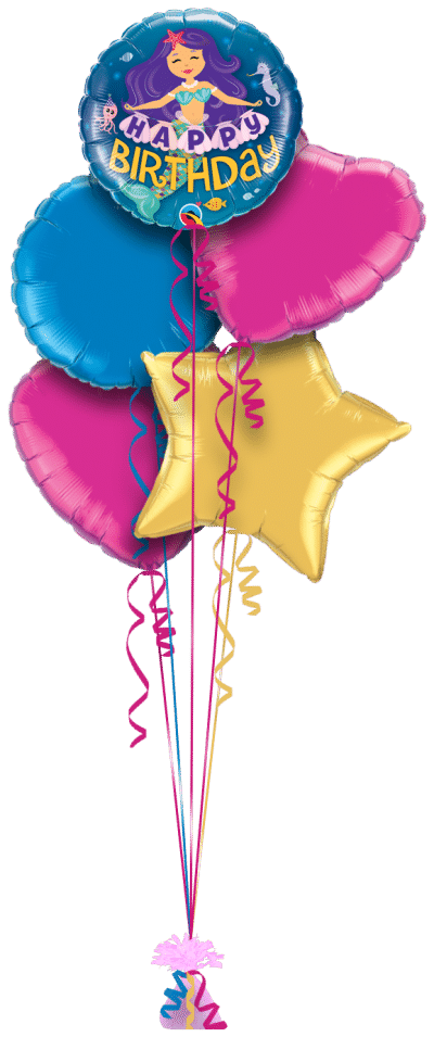 Happy Birthday Mermaid Balloon Bunch