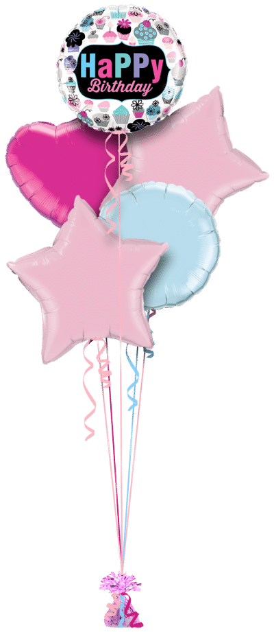Birthday Cupcakes Balloon Bunch
