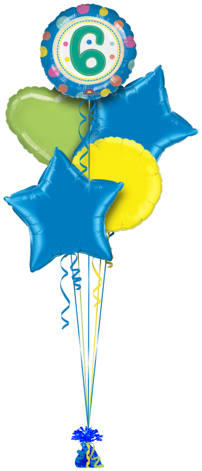 SpotOn 6th Happy Birthday Balloon Bunch