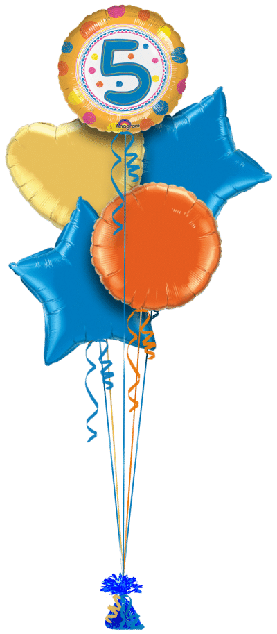 SpotOn 5th Happy Birthday Balloon Bunch