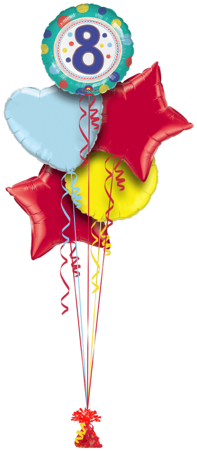 SpotOn 8th Happy Birthday Balloon Bunch