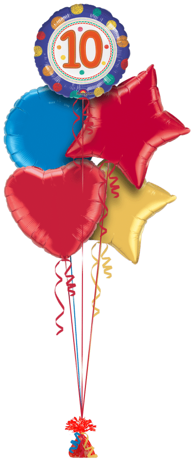 SpotOn 10th Happy Birthday Balloon Bunch