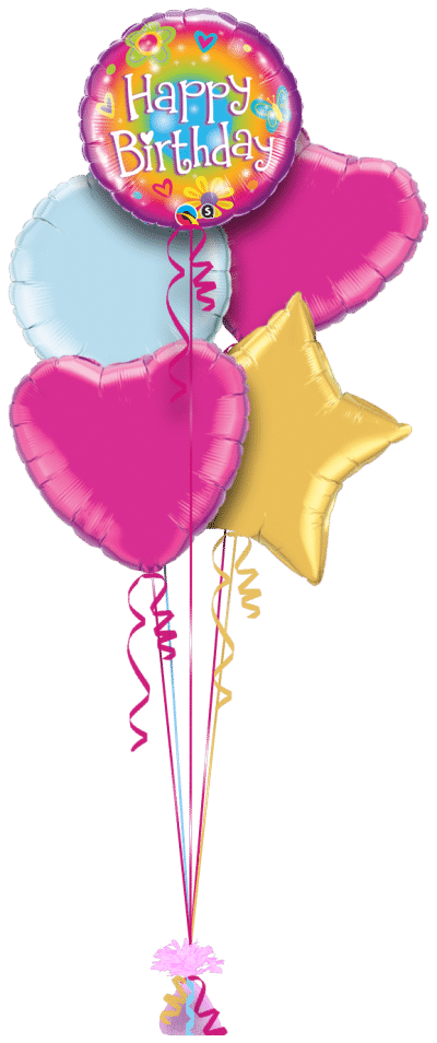 Flower Power Birthday Balloon Bunch