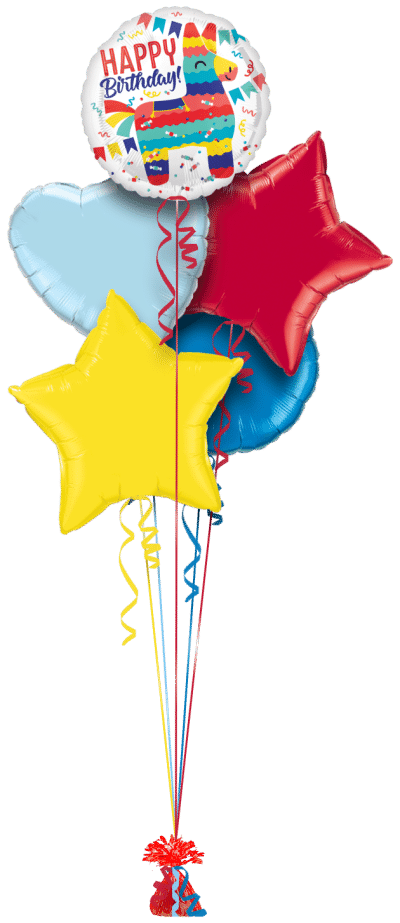 Birthday Pinata Party Balloon Bunch