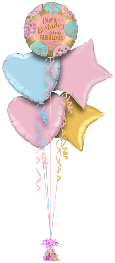 Happy Birthday Stay Fabulous Balloon Bunch